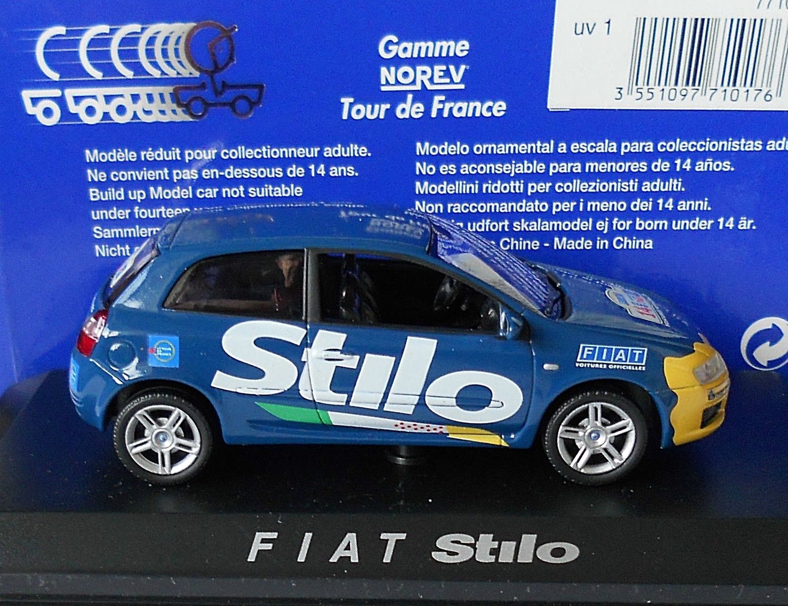 NOREV ATLAS FIAT STILO MAILLOT JAUNE CREDIT LYONNAIS TOUR DE FRANCE 2002 1/43