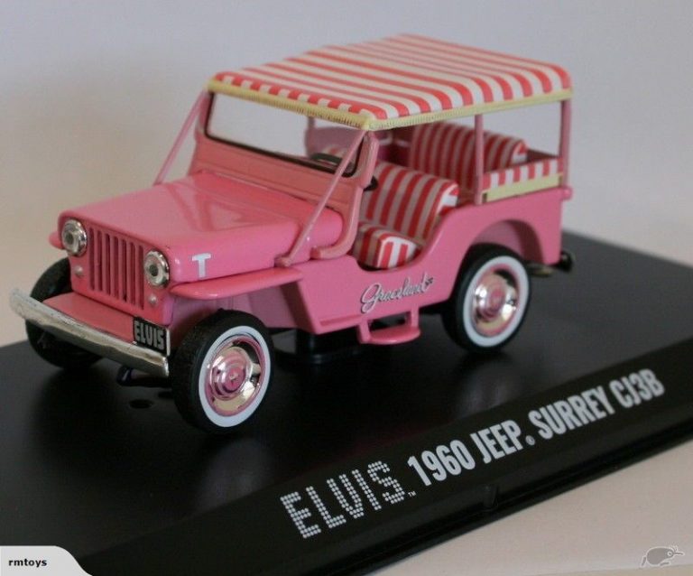 Modèle Réduit 1/43 Greenlight Jeep Surrey CJ3B 1960 Rose - Collection Elvis Presley