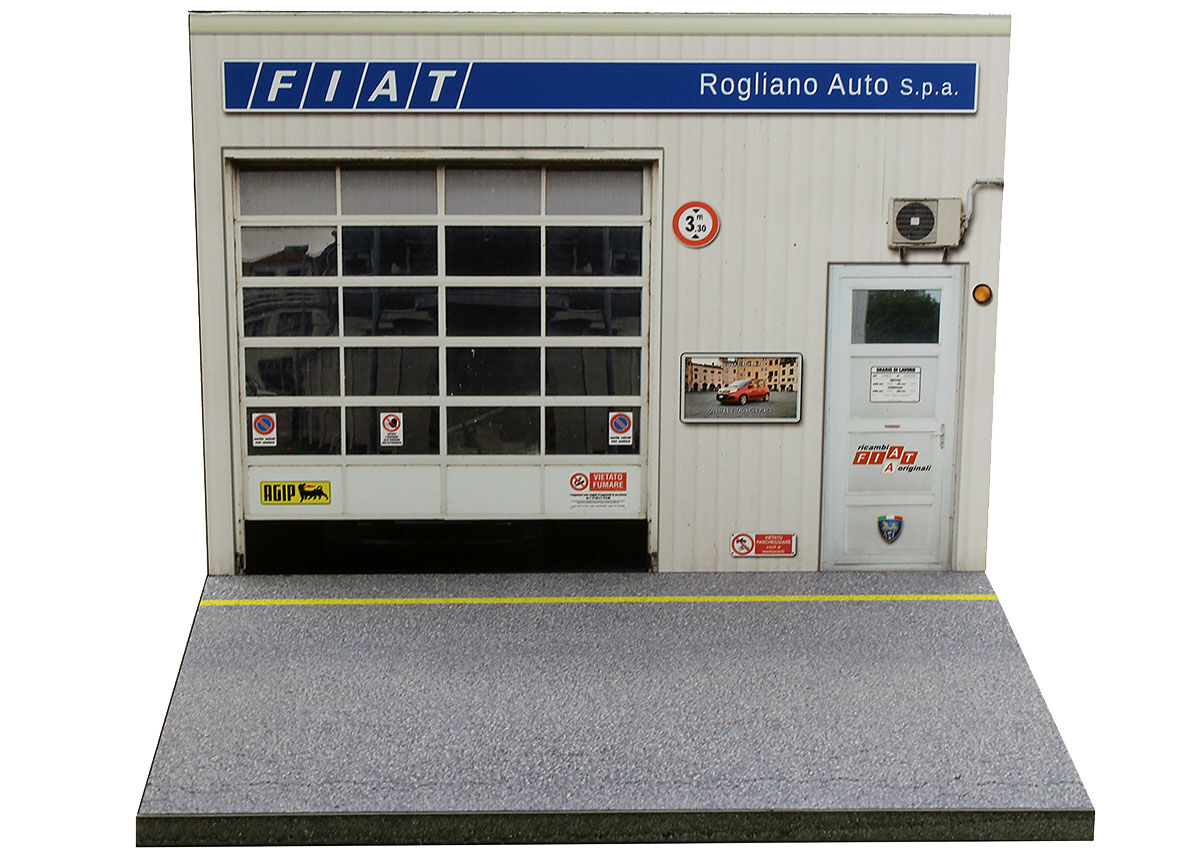 Fiat diorama garage Fiat 'Rogliano Auto S.p.a.' 1:43