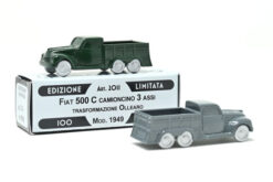 Fiat 500 C camioncino 3 assi trasformazione Ollearo 1949 green  1:76