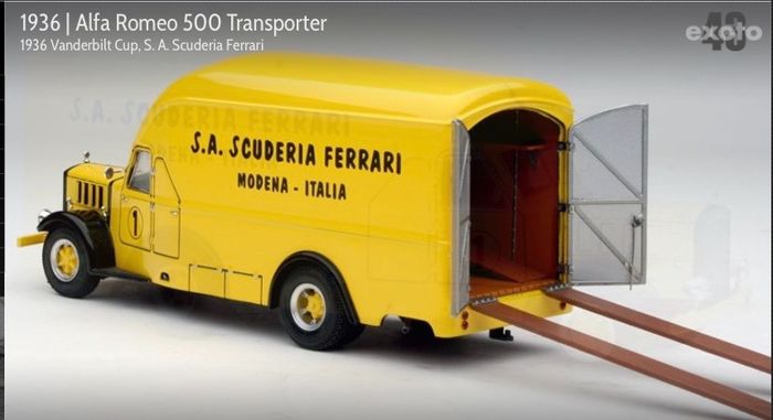 Alfa Romeo 500 Race Car Transporter 1936 yellow 1:43 - Image 2