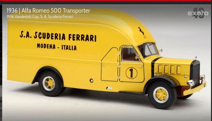 Alfa Romeo 500 Race Car Transporter 1936 yellow 1:43