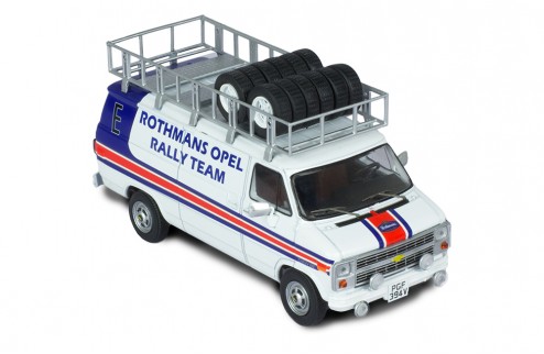 Modellino IXO 1:43 &ndash; Van Chevrolet G-Series Rothmans Opel Rally 1983 Assistance &ndash; RAC374X