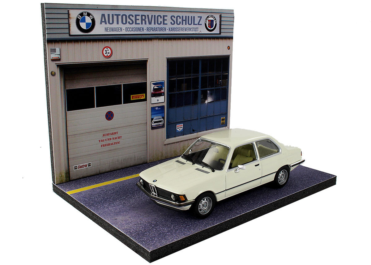 BMW diorama garage Autoservice Schulz 1:43 – Traffic Modelcars