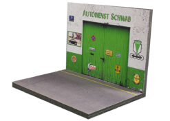 Alternative view of DKW/Auto Union diorama garage Autodienst Schwab  1:43