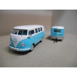 Volkswagen Bus T1 + caravan blue/white 1:43 - Image 2