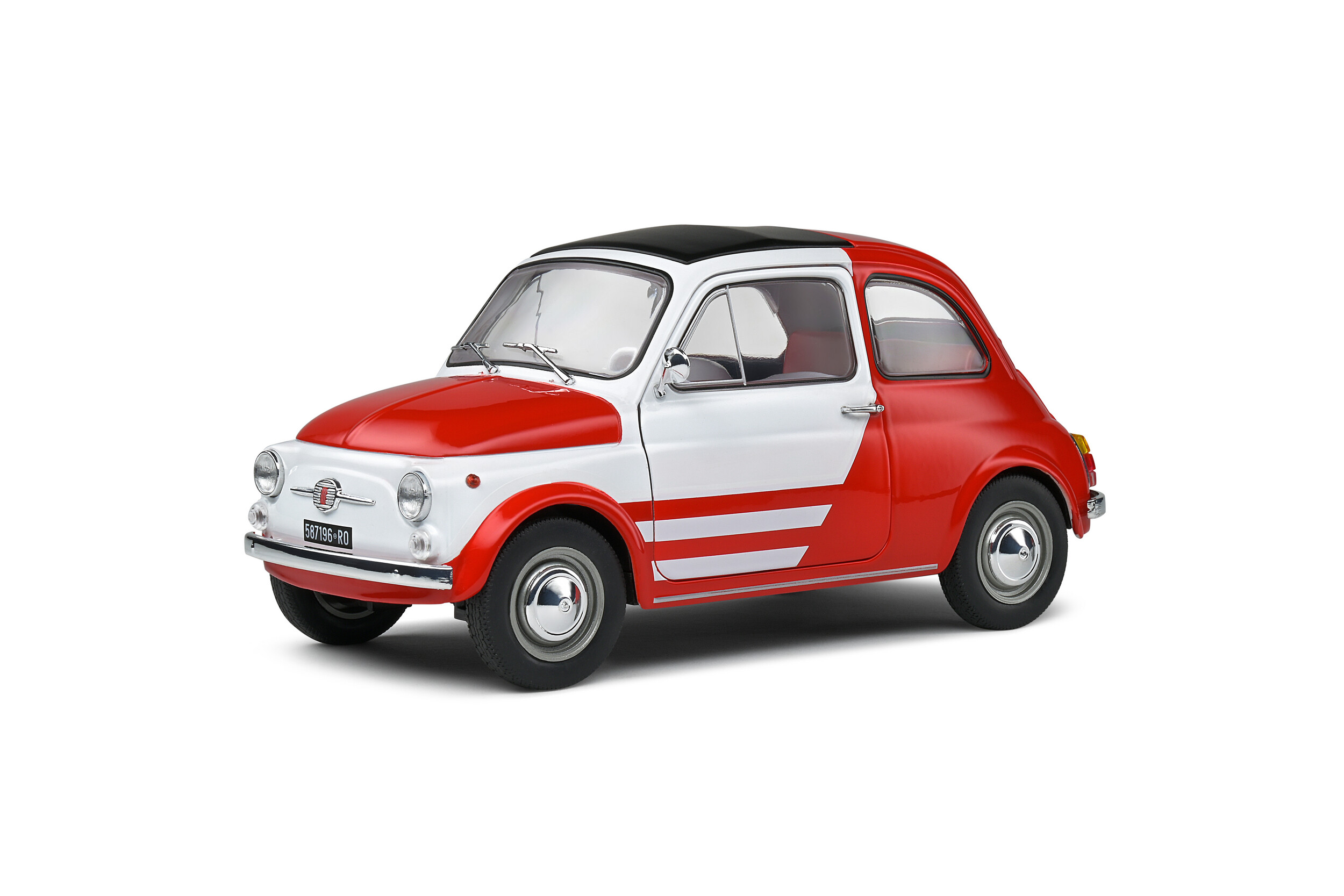 Fiat 500 Turbina Tribute 1965 red/white 1:18 – Traffic Modelcars