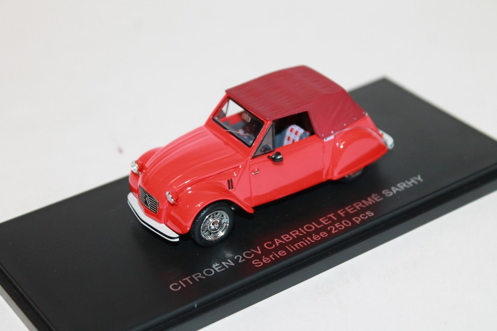 CITROEN 2CV SARHY CABRIOLET OUVERT BLEU de 1954 au 1/43 de FRANSTYLE
