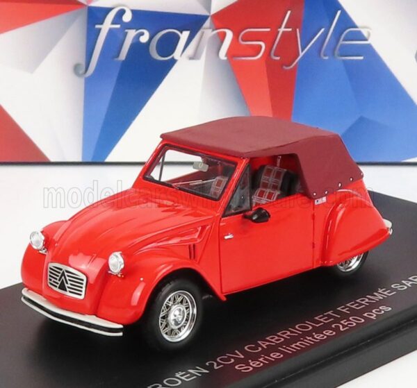 CITROEN 2CV SARHY CABRIOLET OUVERT BLEU de 1954 au 1/43 de FRANSTYLE
