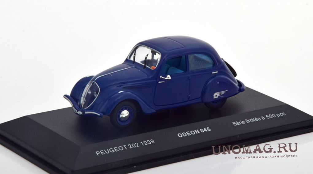 Peugeot 202 1939 Michelin 1/43 - Hachette Atlas Altaya Ixo - Voiture De Tourisme Noire