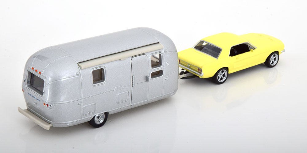 Ford Mustang 1968 + Caravane Airstream Norev 1/43 - Miniature Neuve