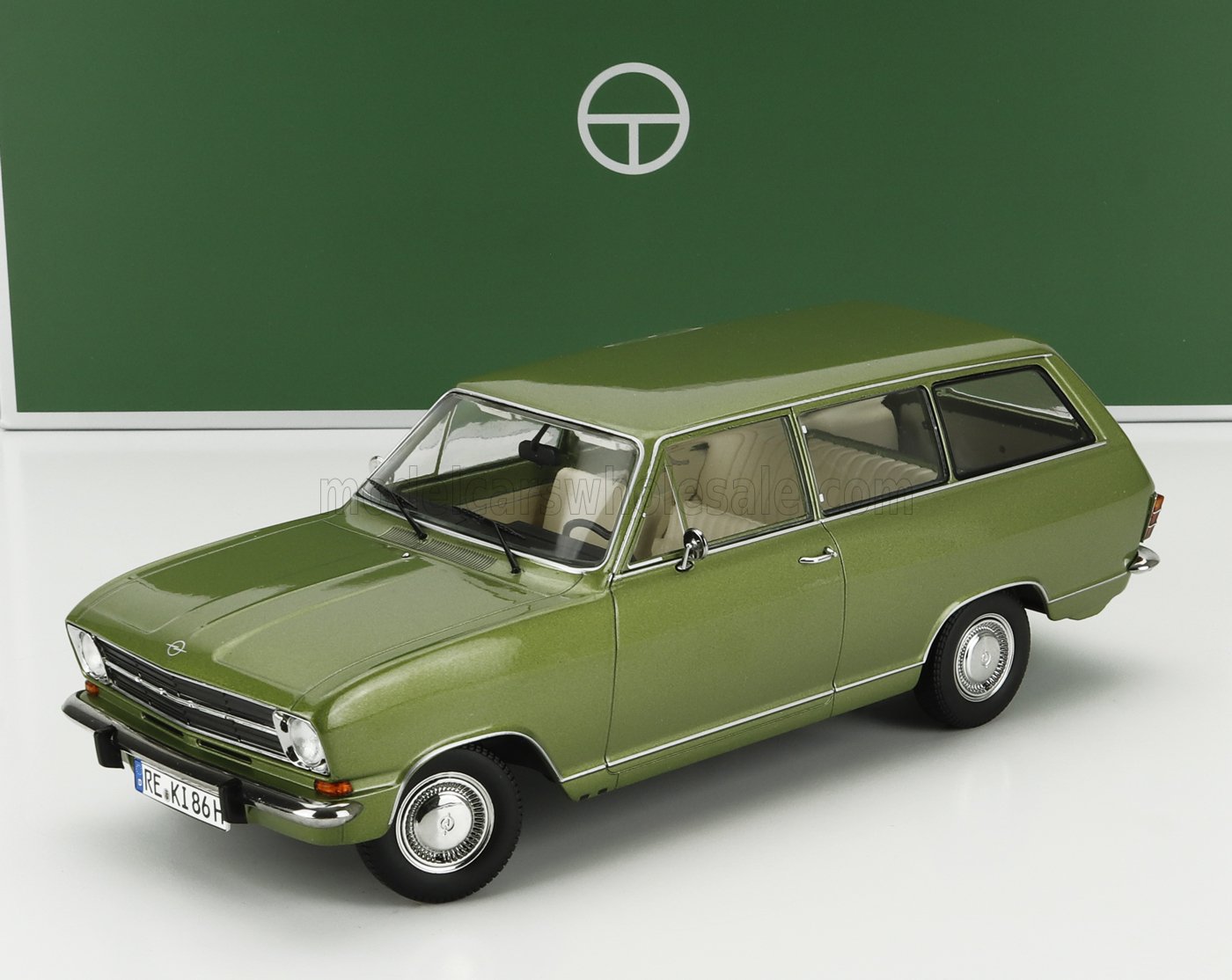 Modèle Réduit Opel Rekord D Caravan 1972 Vert Métallisé 1:87 - Neuf - Premium Classixxs