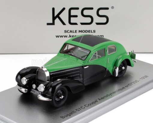 Bugatti 57C Coupe Aerodynamique 1938 closed roof green/black  1:43