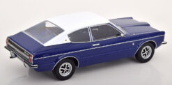Alternative view of Ford Taunus GXL Coupe 1971 with vinyl roof dark blue/white 1:18