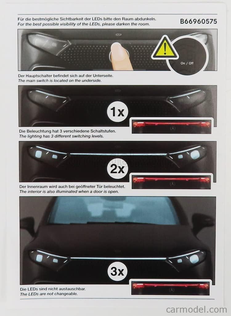 Mercedes-Benz EQS with working lights obsidian black / hightech silver 1:18 - Image 3