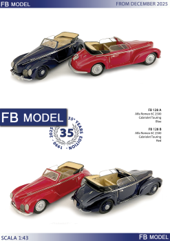 Alfa Romeo 6C 2500 Cabriolet 'Prua' Touring street 1950 red  1:43