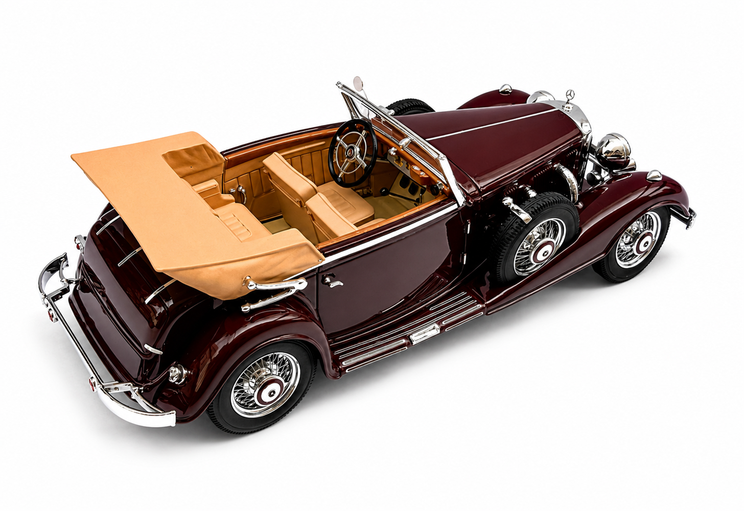 Mercedes-Benz 500K (W29) Cabriolet C 1934-1936 maroon 1:43 - Image 3